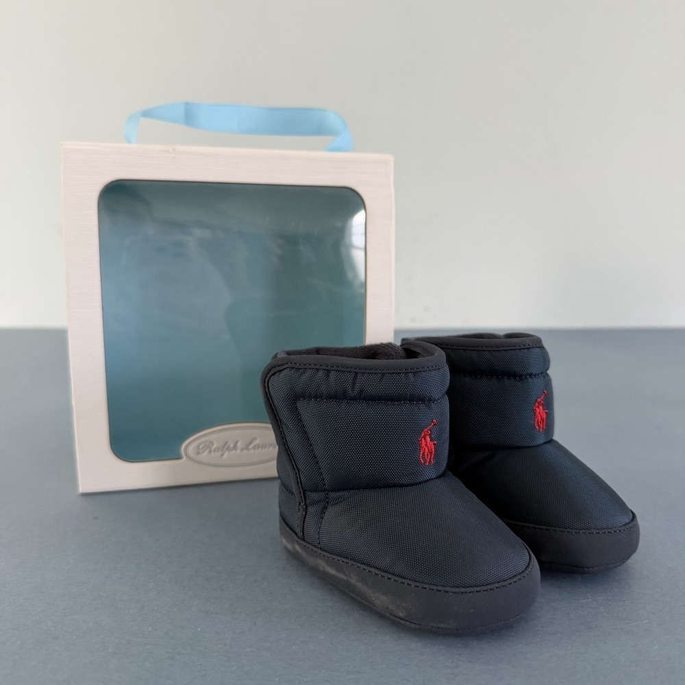 NWT Ralph Lauren Hamilten II EZ Navy Blue‎ Baby Pre-Walker Boots (3-6 Months)